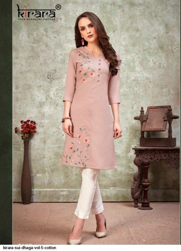Rayon 3/4th Sleeve New Style Long Kurti, Size: L at Rs 949 in Surat | ID:  21279840648