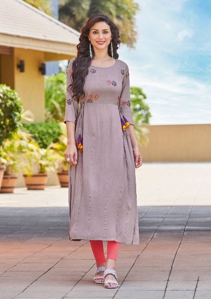 Buy Aanshi FASHION Rayon Printed/Embroidered Naira Cut Kurti (Dark Blue)  Online at Best Prices in India - JioMart.
