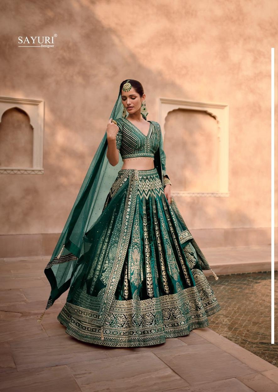 Shop Golden Designer Pure Silk Bridal Lehenga Online India & USA – Sunasa