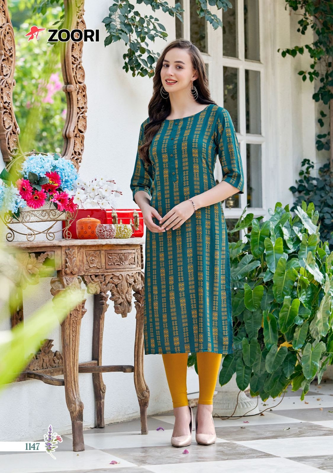 Formal Wear A-Line Indian Ethnic Designer Rayon Gotta Patti Green Kurti at  Rs 650 in Indore