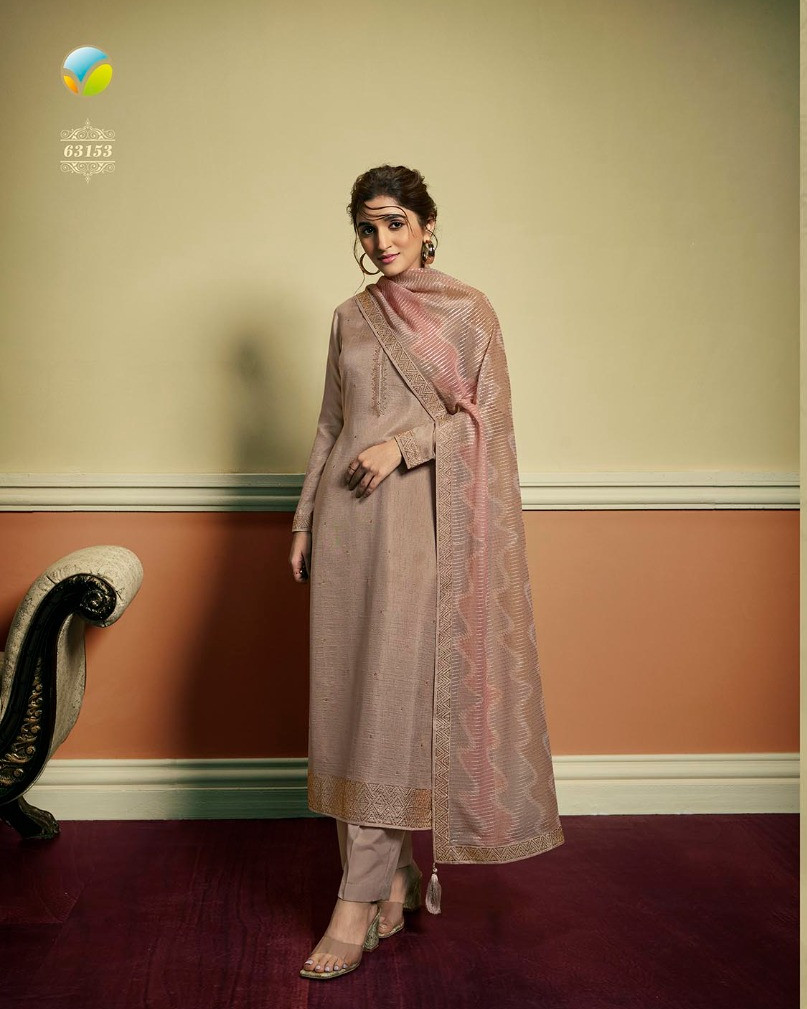 Vinay Fashion Rang Mahal Colour Vol 5 Designer Dola Silk With Net Dupatta  Unstitched Gowns Wholesale