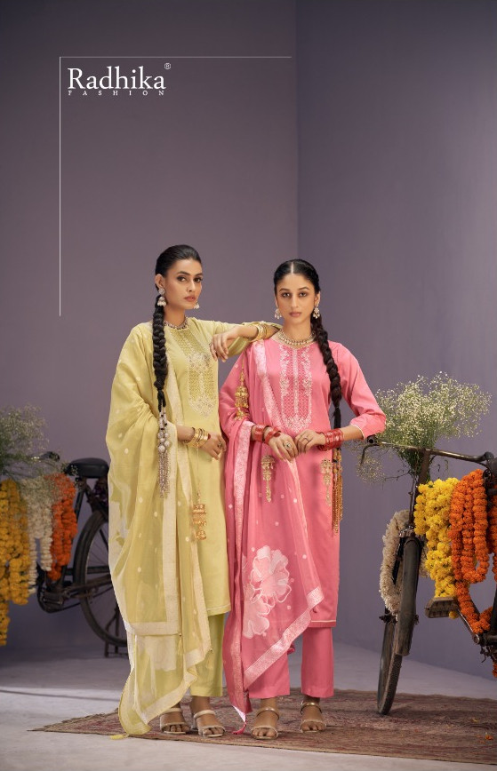 Ramsha 112 Orange Designer Dress Material For Single By Ramsha Suits -  ashdesigners.in