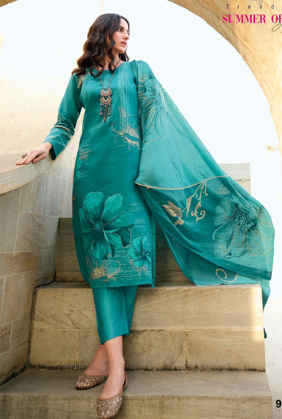 Fancy Cotton Silk Blend Self Design Dress Material – Cygnus Fashion