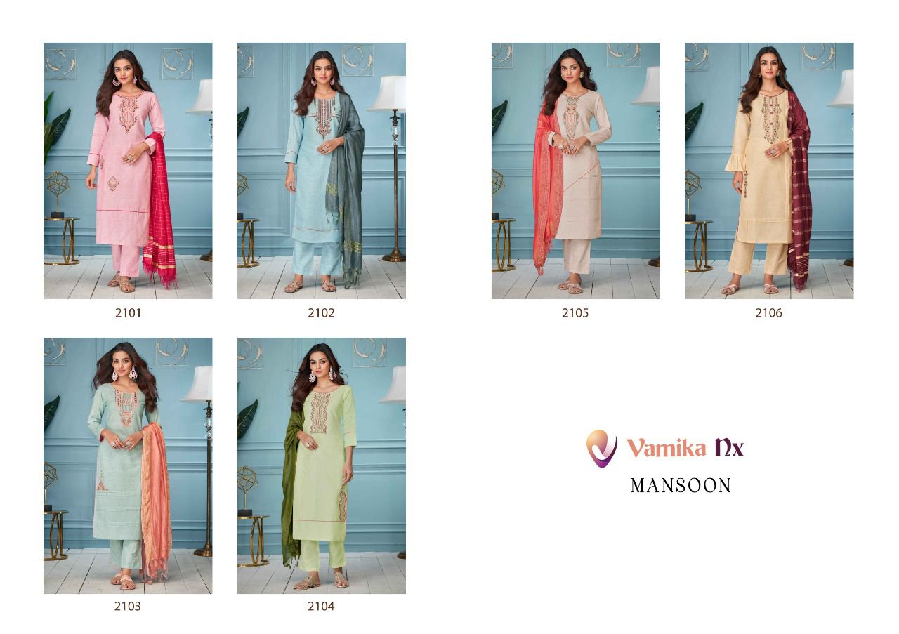 Vamika Nx Mansoon Festive Wear Kurti Pant And Dupatta collection 1