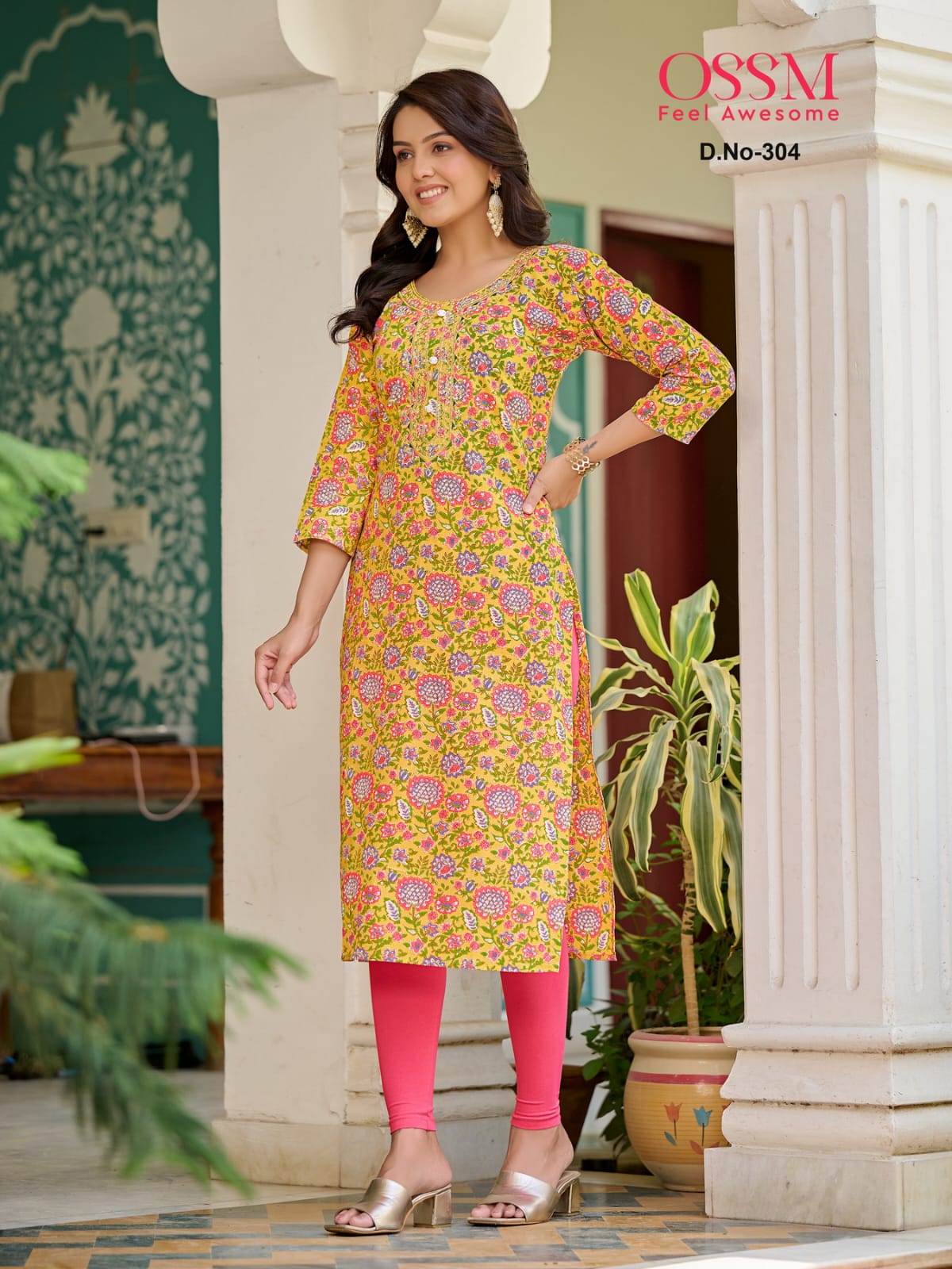 Maruti Fashion Pink Rayon Kurti Palazzo Set at Rs 799/piece in Surat | ID:  23616313948