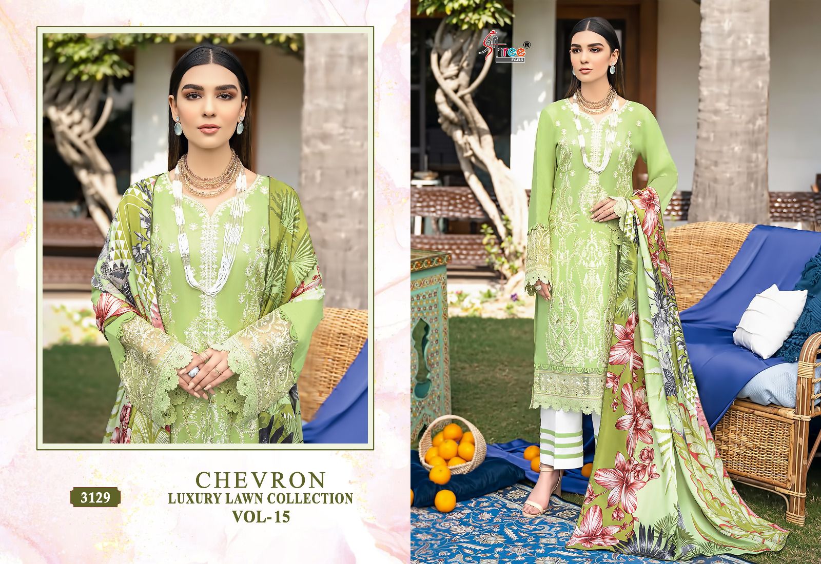 Shree Chevron Luxury Lawn Collection Vol 15 collection 3