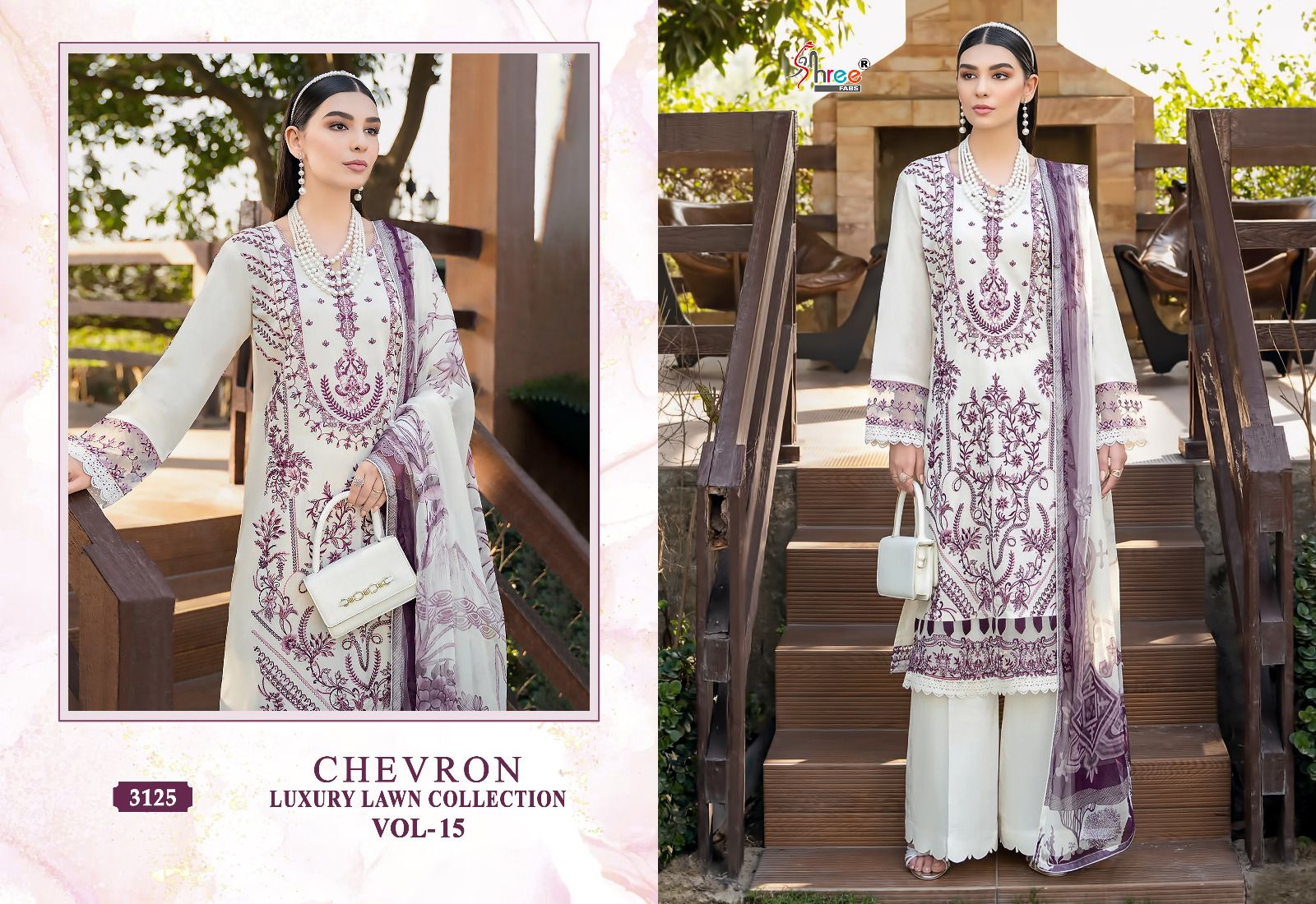 Shree Chevron Luxury Lawn Collection Vol 15 collection 7