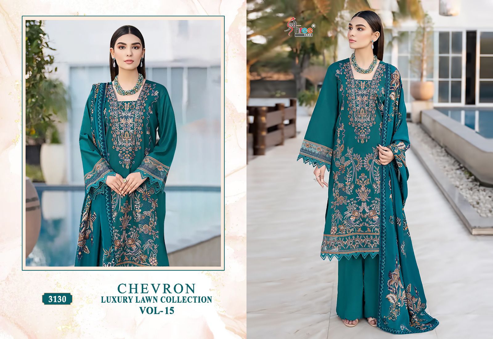 Shree Chevron Luxury Lawn Collection Vol 15 collection 1
