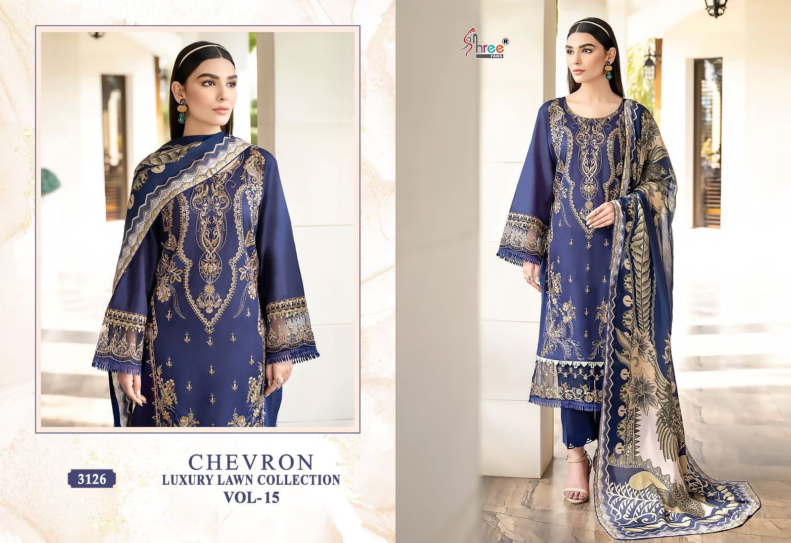 Shree Chevron Luxury Lawn Collection Vol 15 collection 5