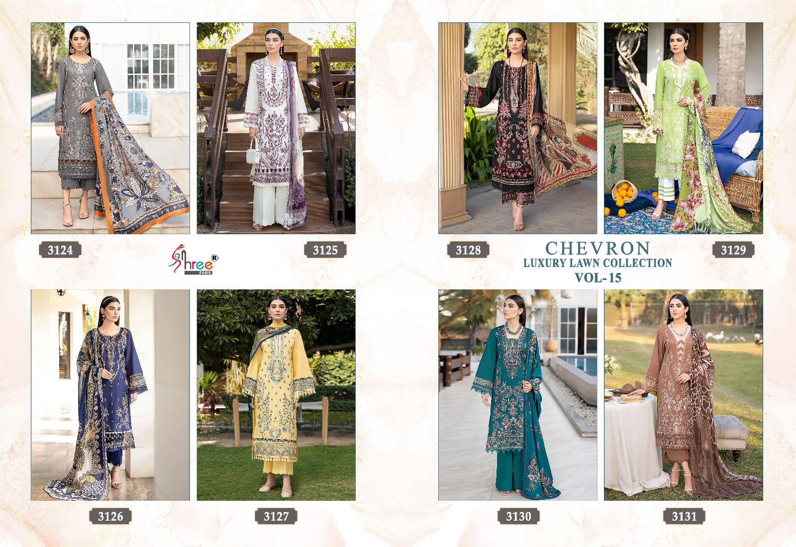 Shree Chevron Luxury Lawn Collection Vol 15 collection 4