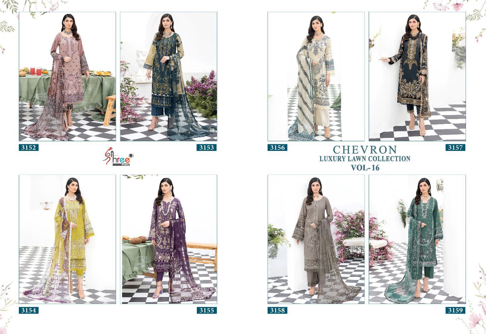 Shree Chevron Luxury Lawn Collection Vol 16 collection 8