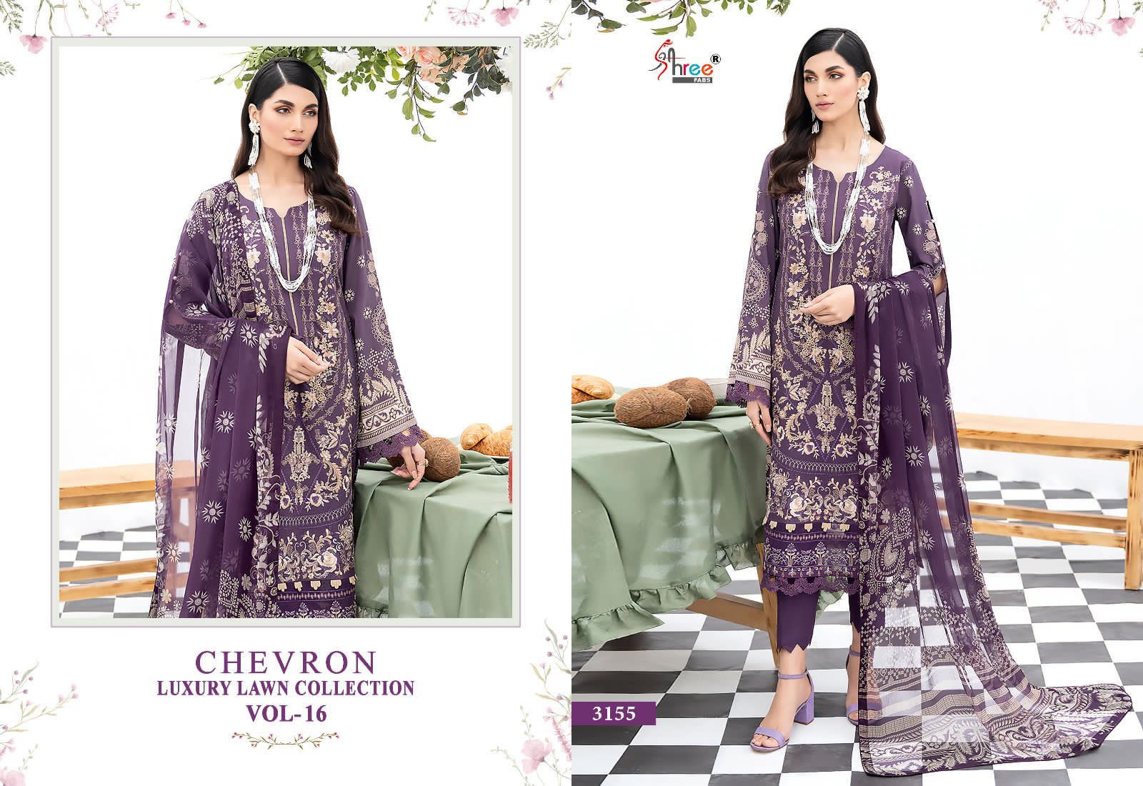 Shree Chevron Luxury Lawn Collection Vol 16 collection 4