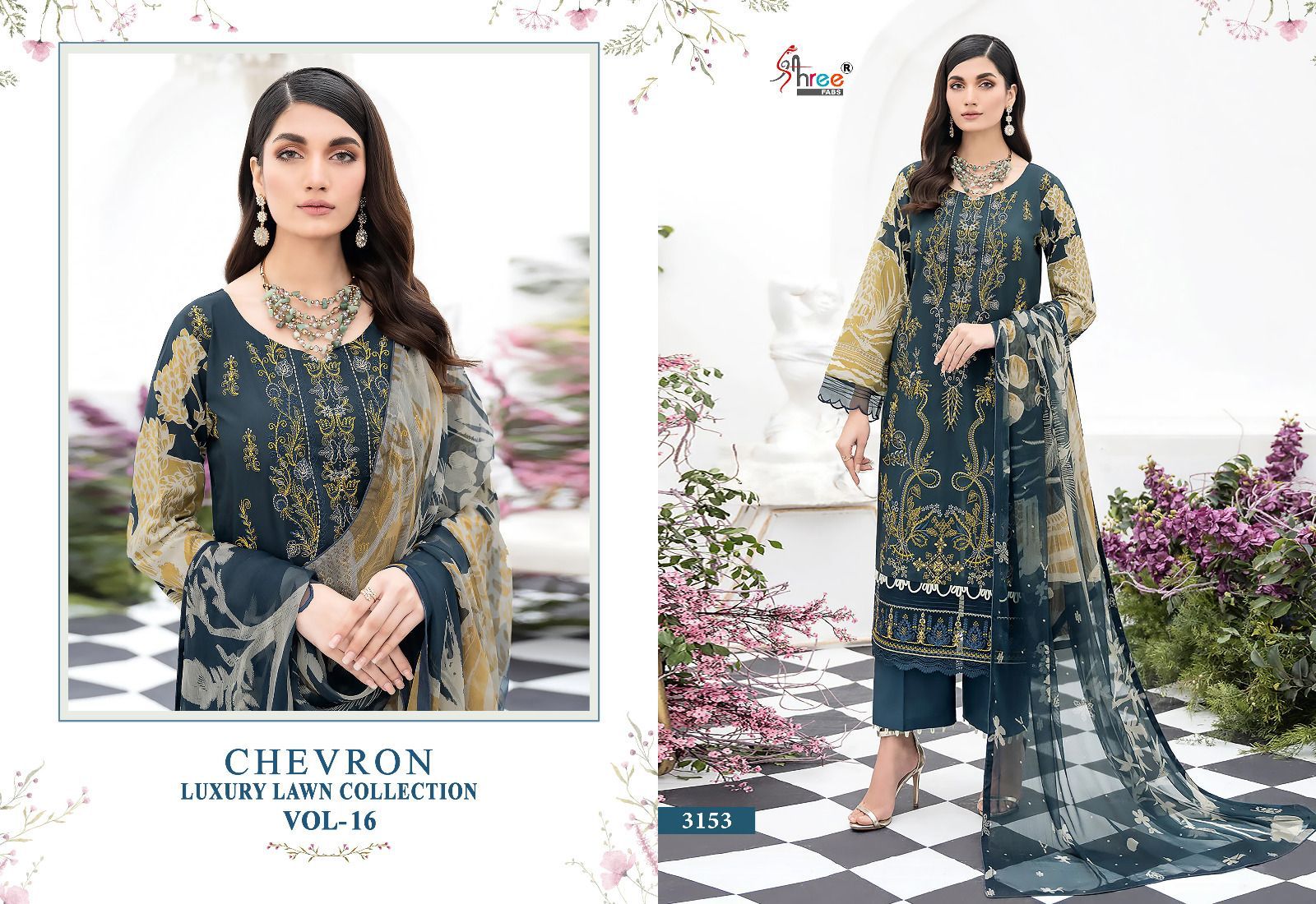 Shree Chevron Luxury Lawn Collection Vol 16 collection 6