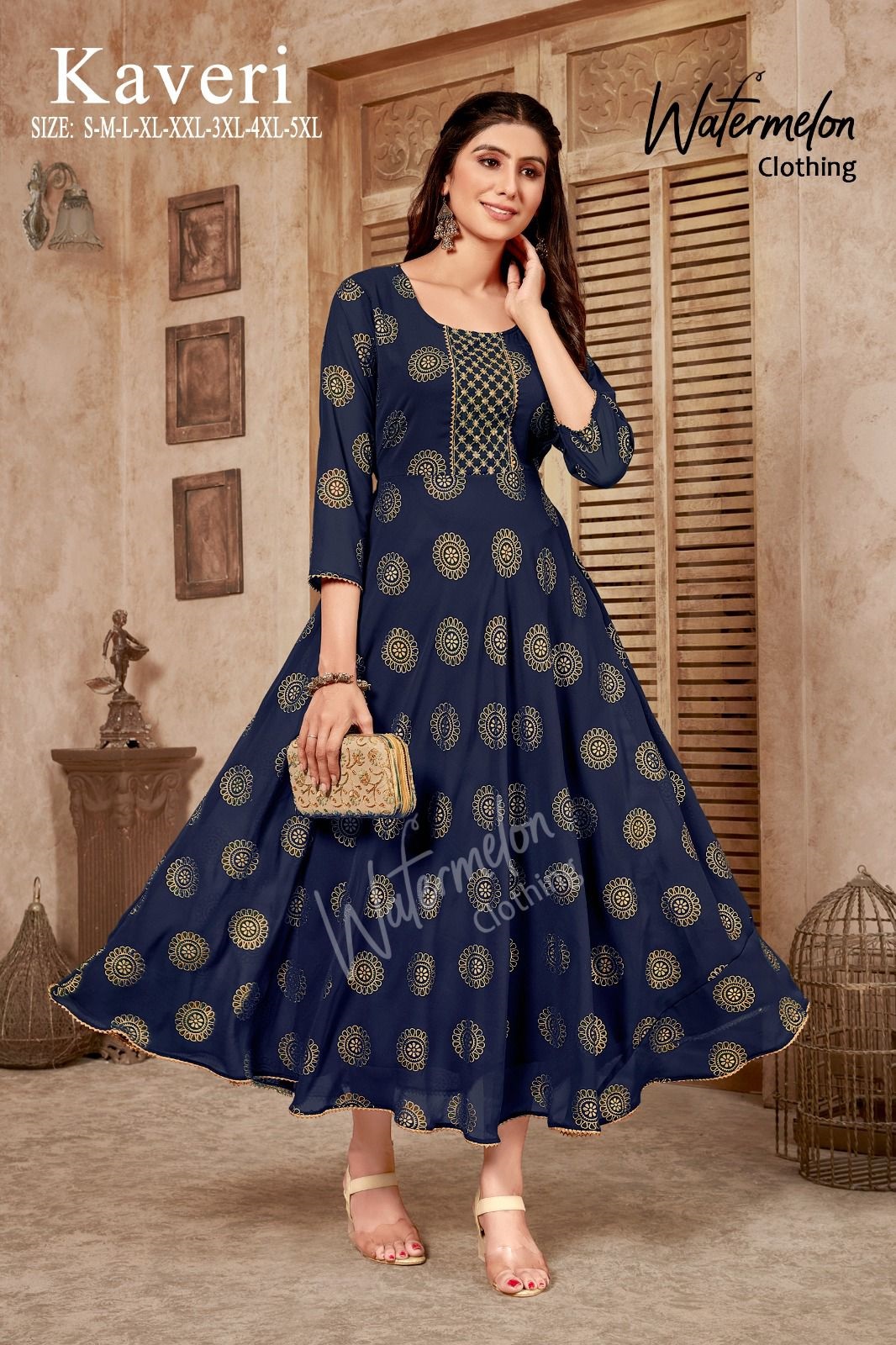 Buy ANUSHIL Women Cotton Cambric V Neck 3/4th Sleeves Printed Kurti with  Golden Lace Work(Colour- Black, Size- 3XL) Online at Best Prices in India -  JioMart.