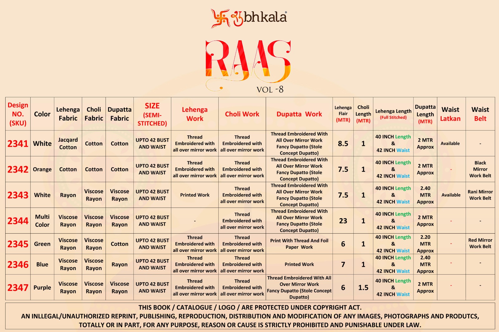 Shubhkala Raas Vol 8 collection 1