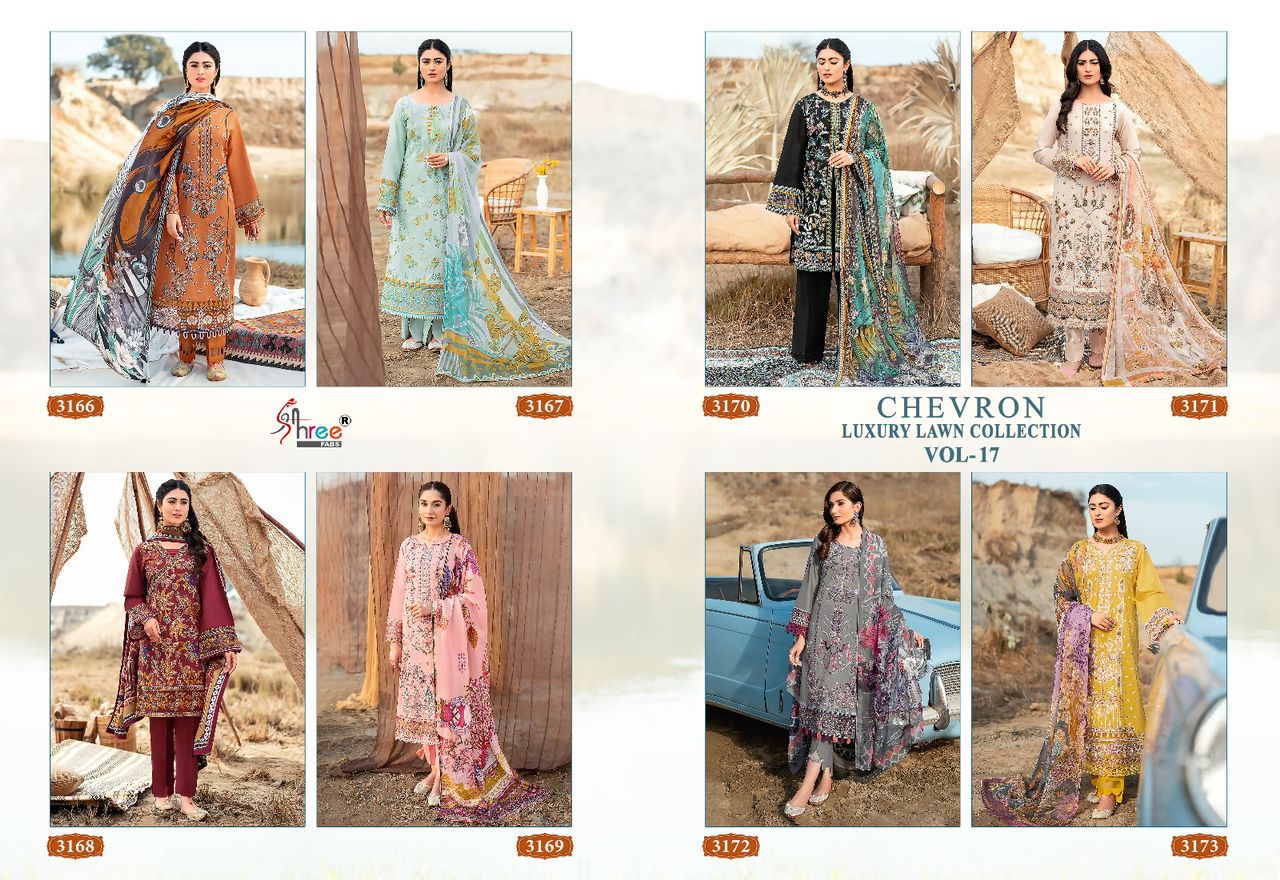 Shree Chevron Luxury Lawn Collection Vol 17 collection 4