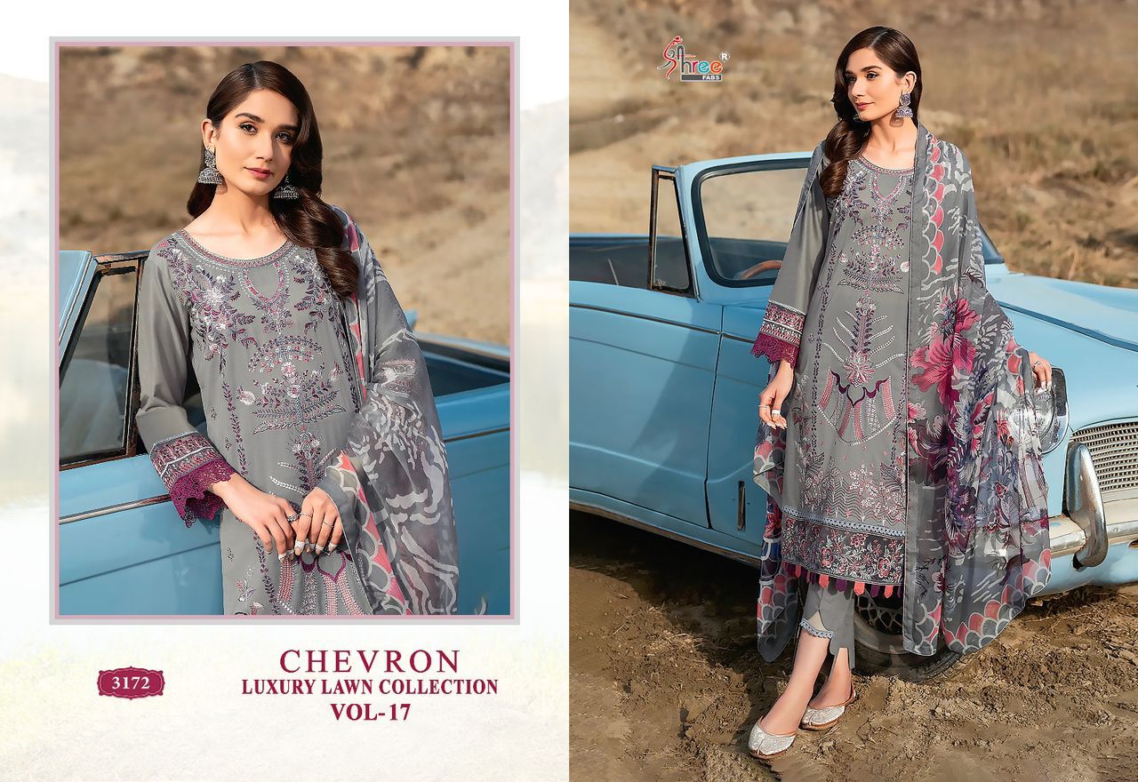 Shree Chevron Luxury Lawn Collection Vol 17 collection 7