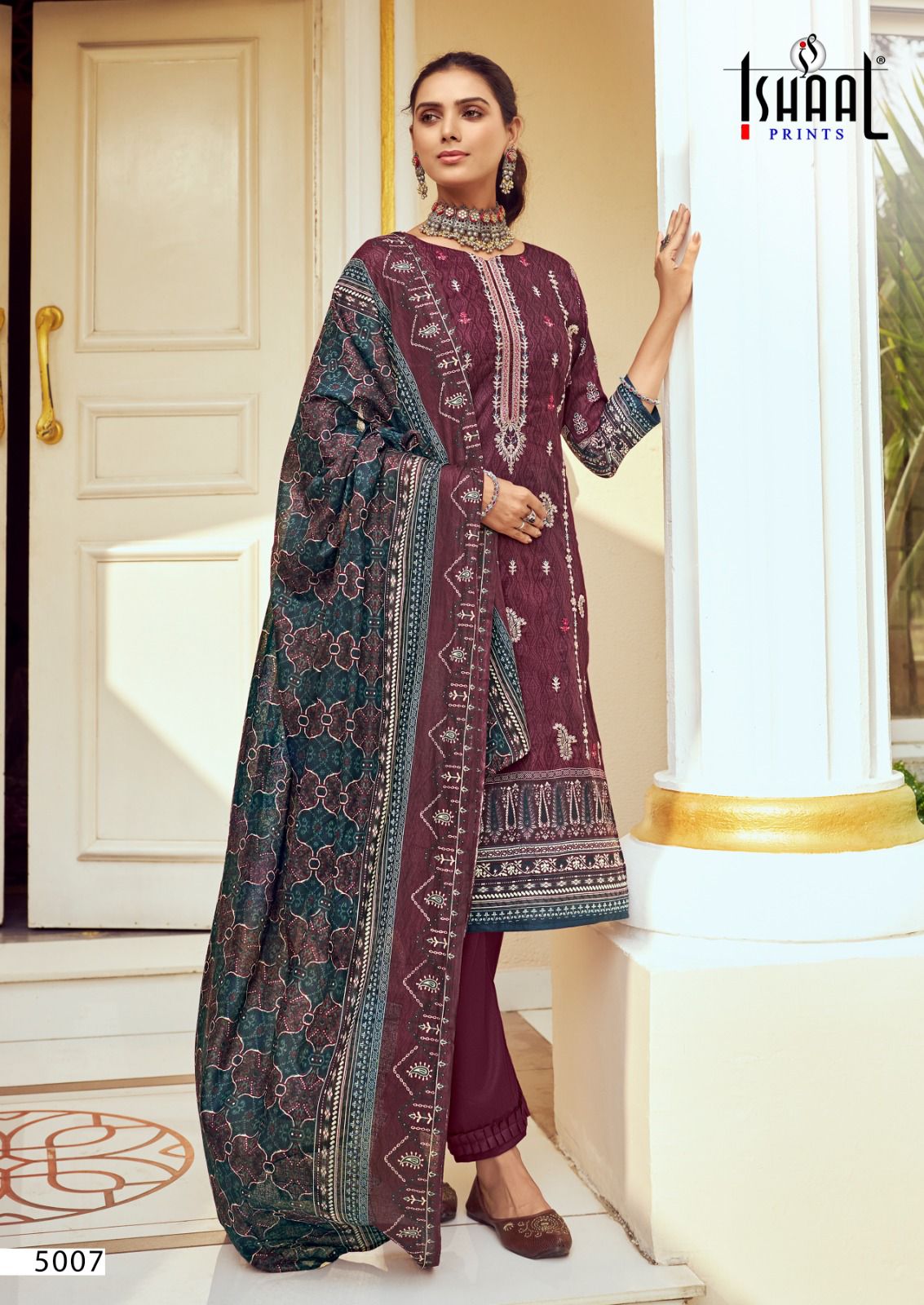 Ishaal Print Embroidered Vol  5 collection 9