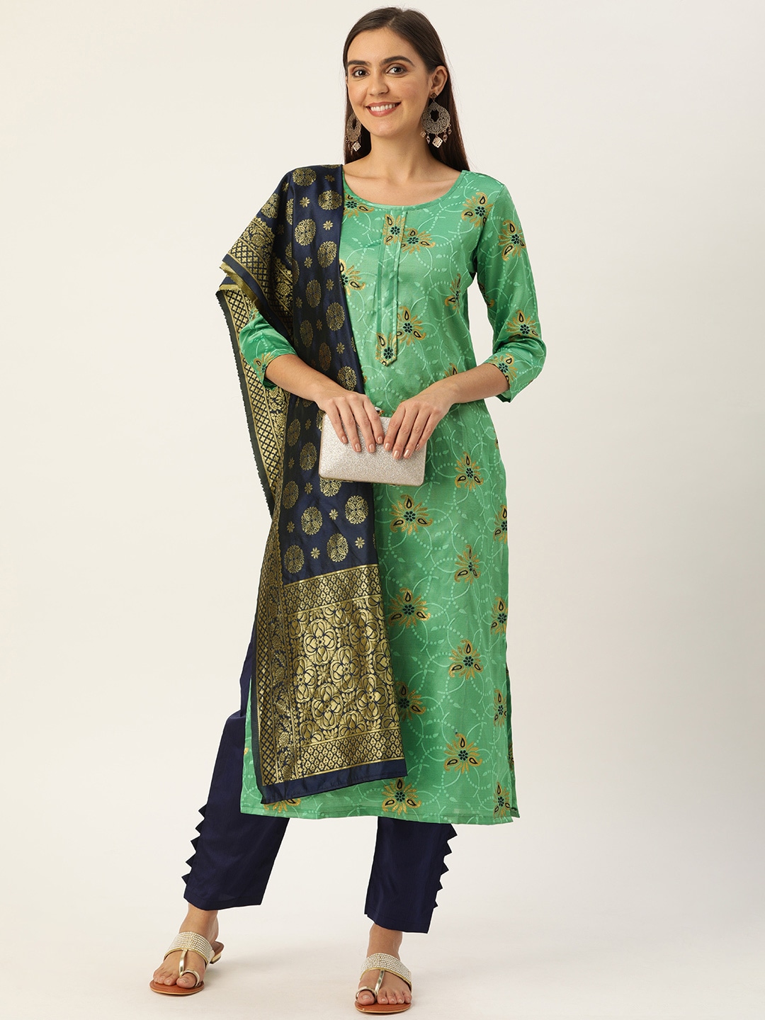 VT Banarasi Silk Pista With Green collection 1