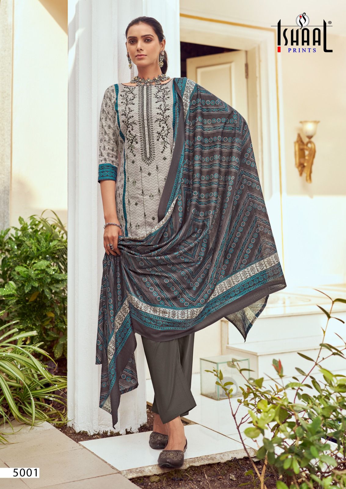 Ishaal Print Embroidered Vol  5 collection 7
