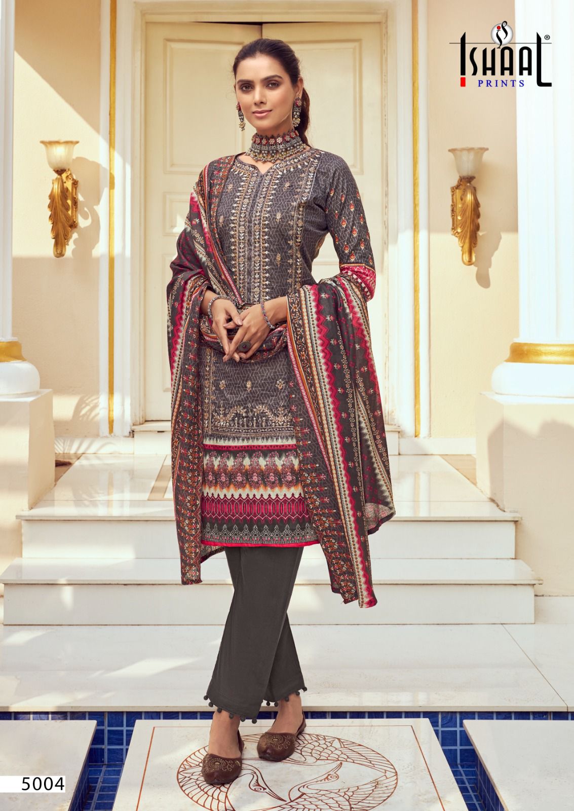Ishaal Print Embroidered Vol  5 collection 6