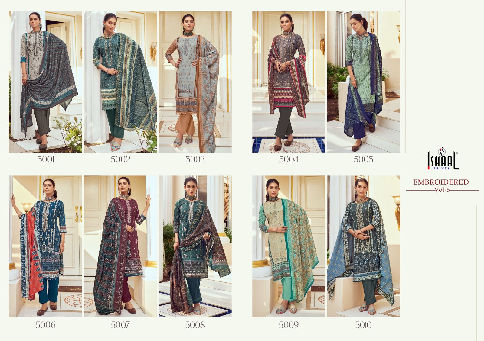 Ishaal Print Embroidered Vol  5 collection 11