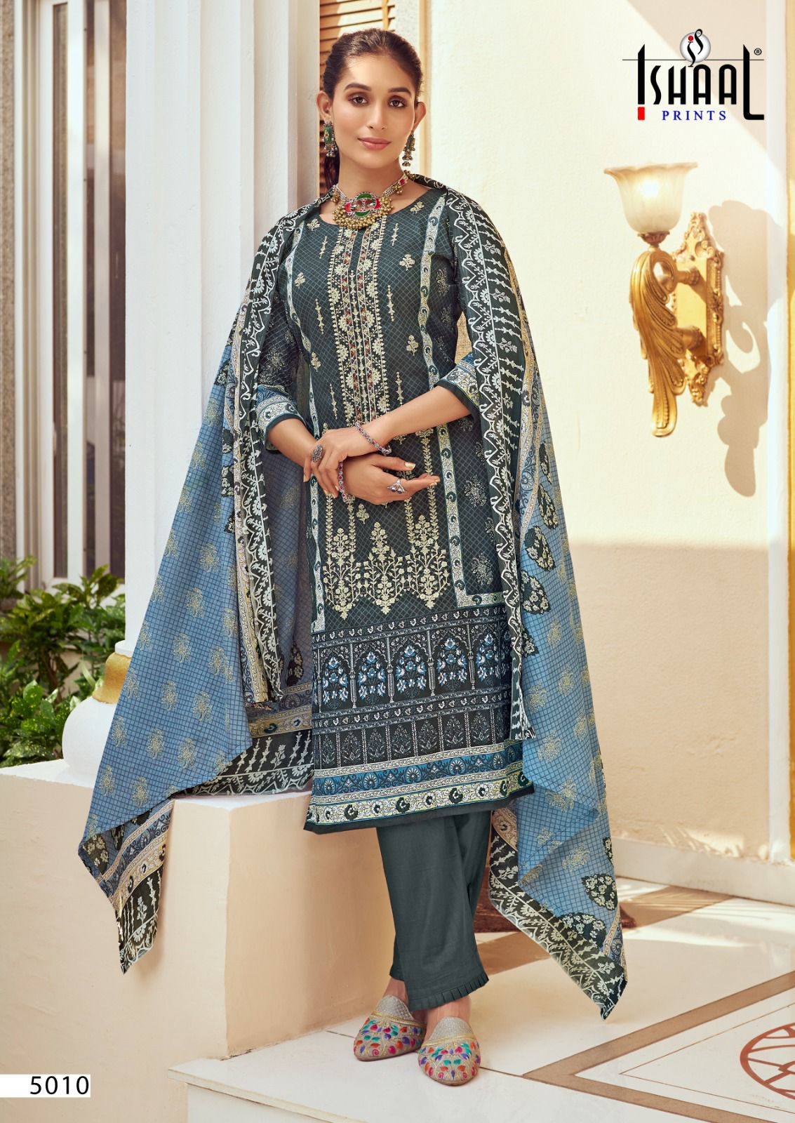 Ishaal Print Embroidered Vol  5 collection 8