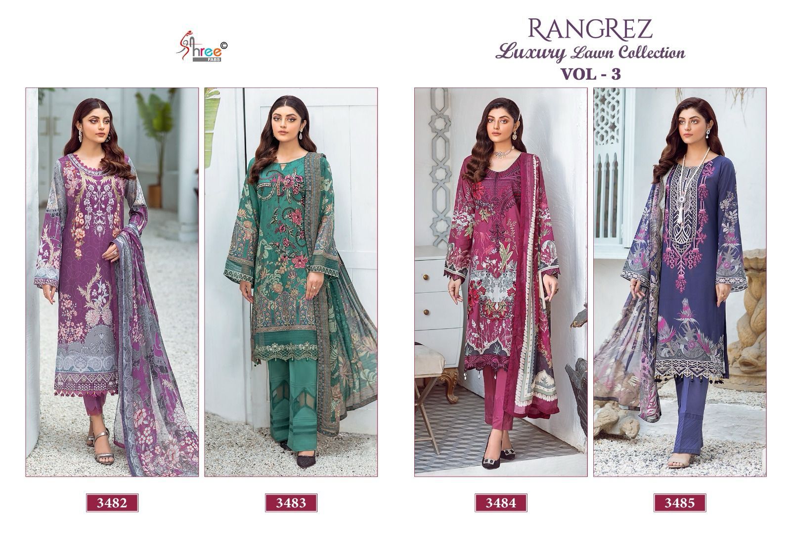 Shree Rangrez Luxury Lawn Collection Vol 3 collection 2