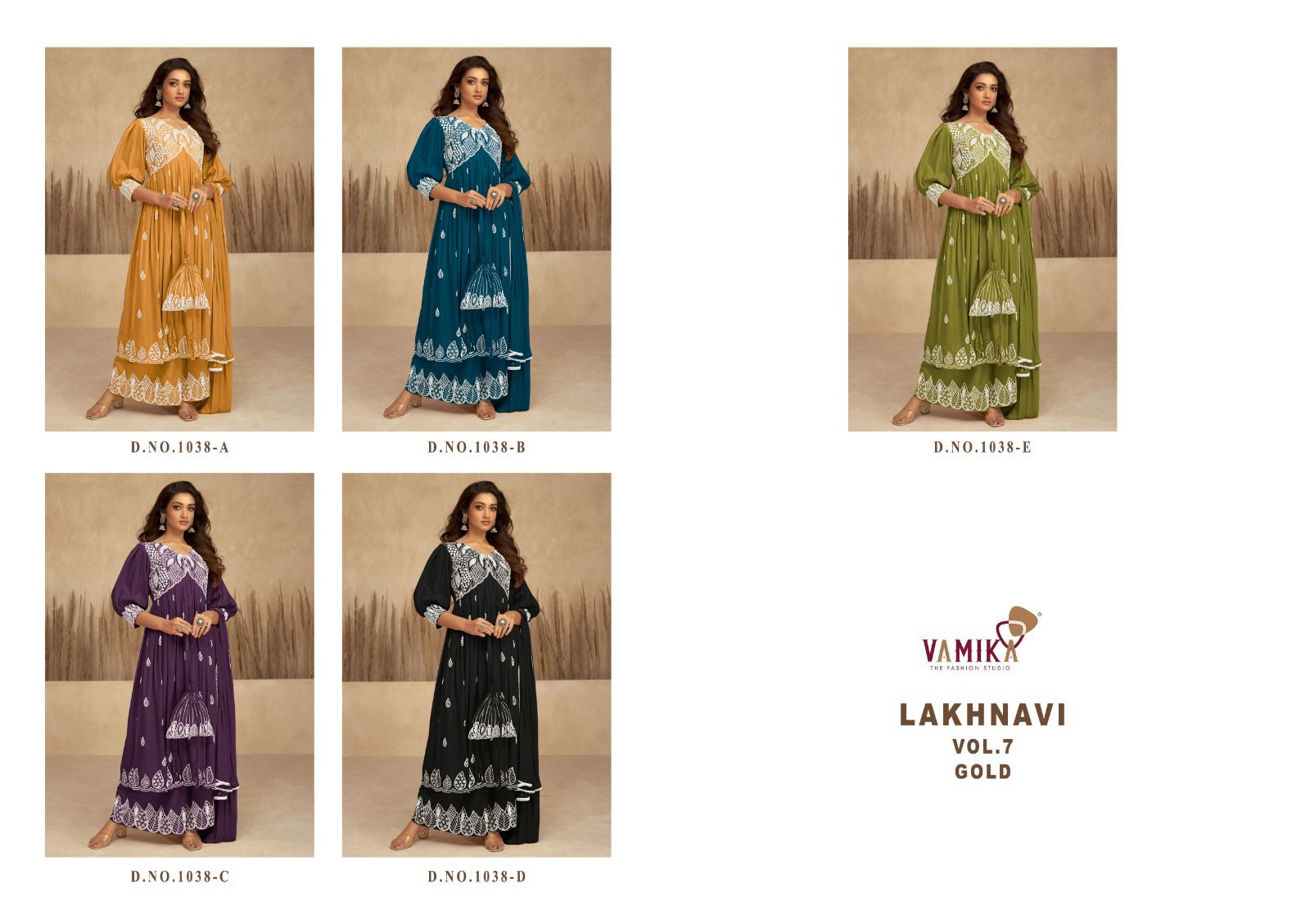 Vamika Lakhnavi Vol 7 Gold New Color collection 6