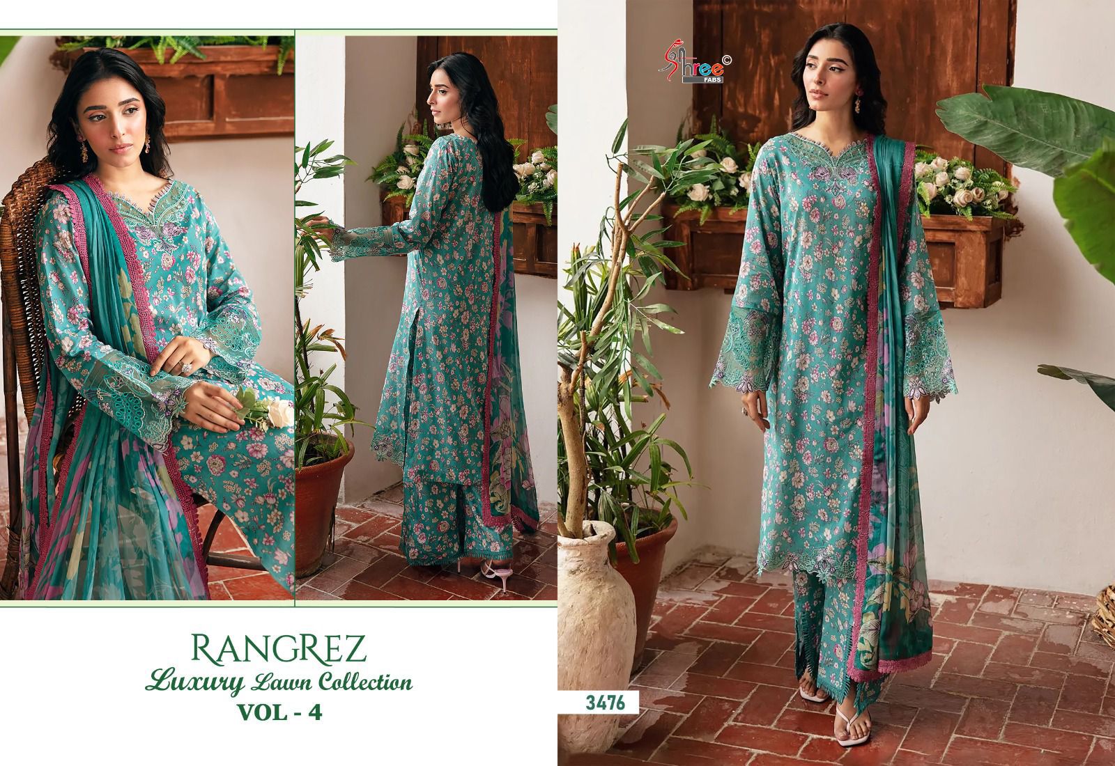 Shree Rangrez Luxury Lawn Collection Vol 4 collection 7