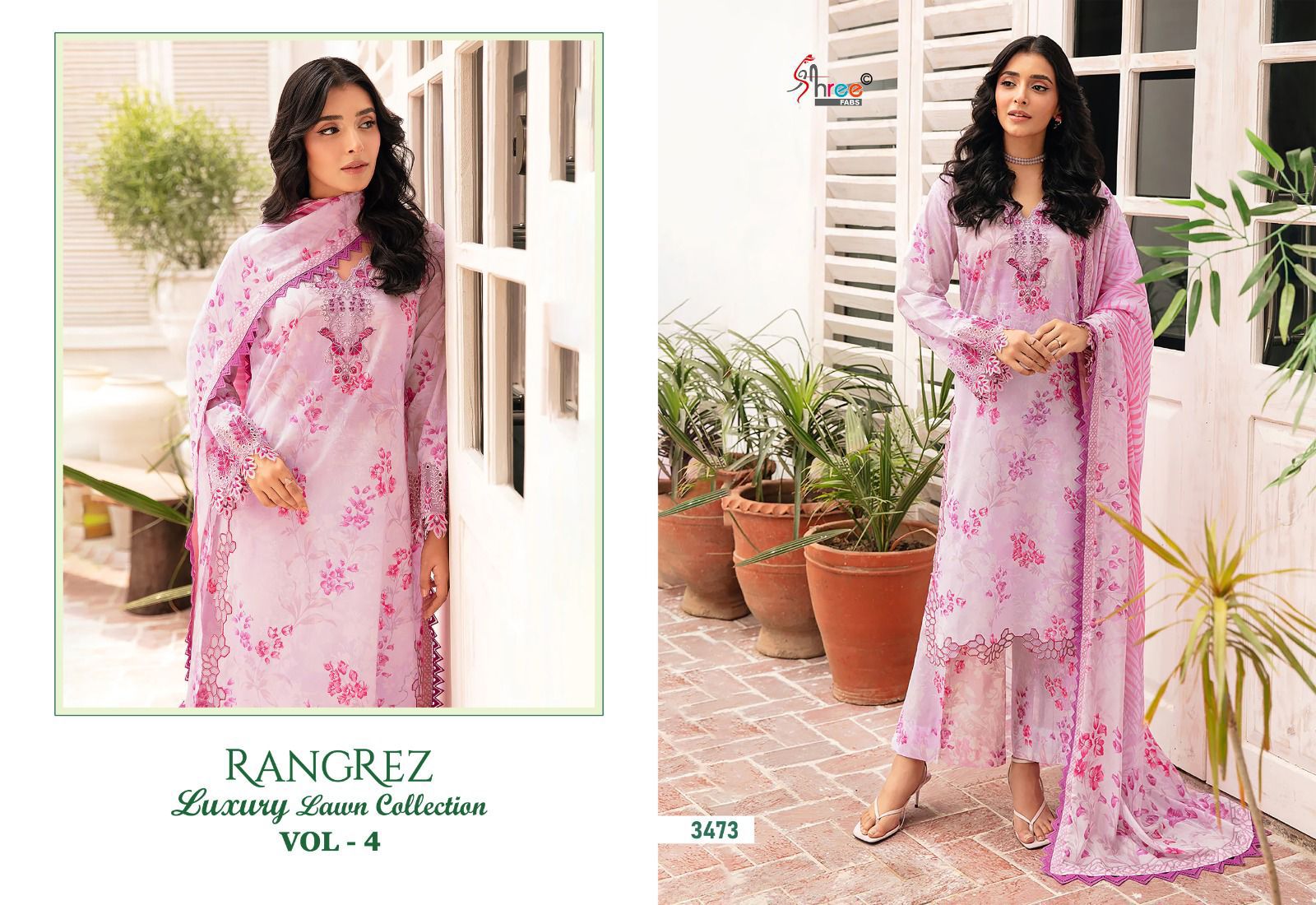 Shree Rangrez Luxury Lawn Collection Vol 4 collection 3