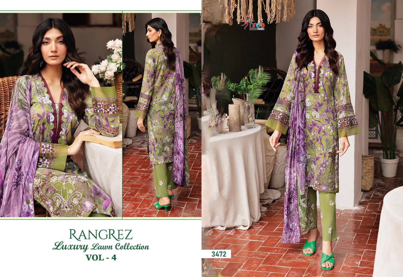 Shree Rangrez Luxury Lawn Collection Vol 4 collection 8