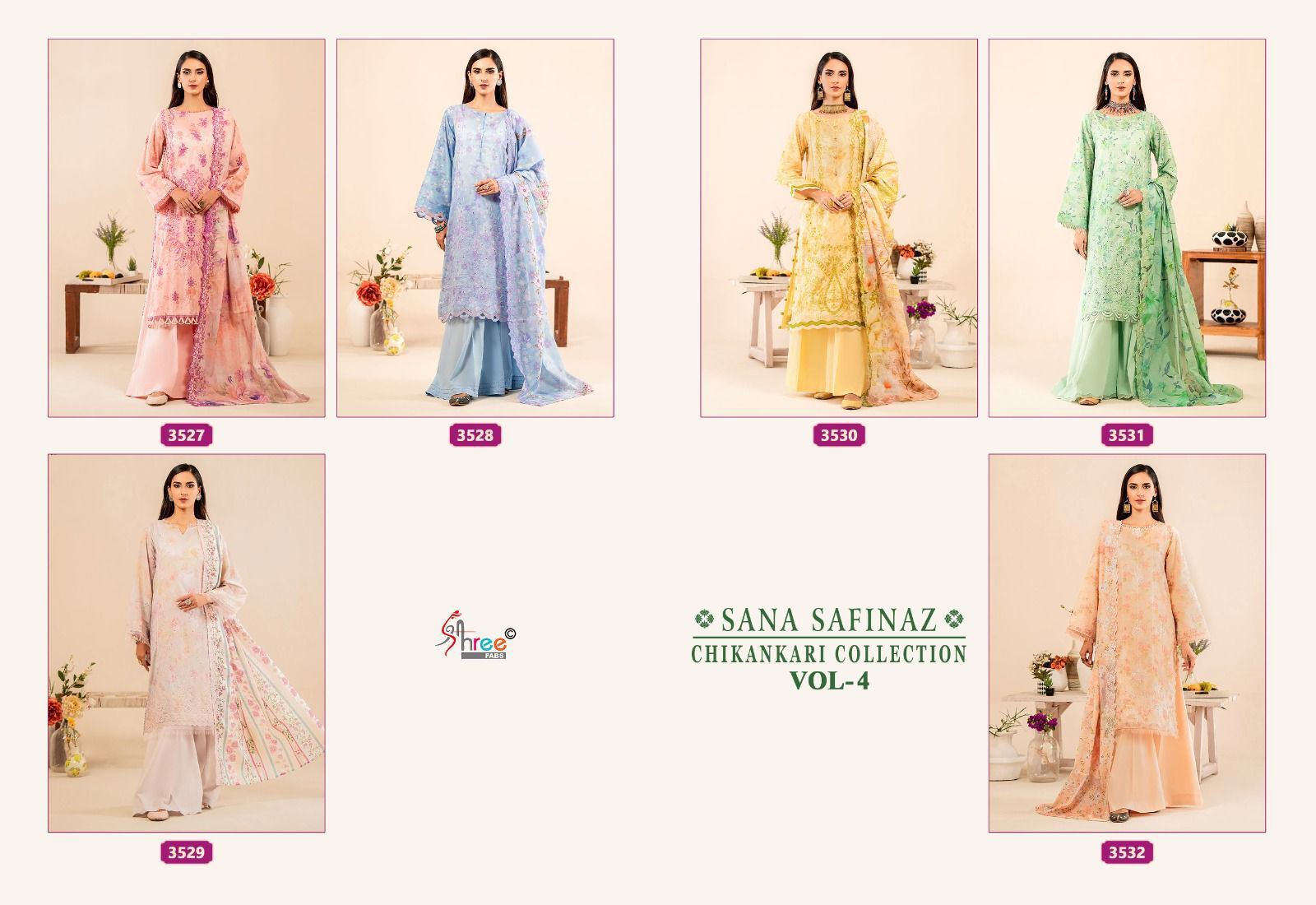 Shree Sana Safinaz Chikankari Vol 4 collection 4