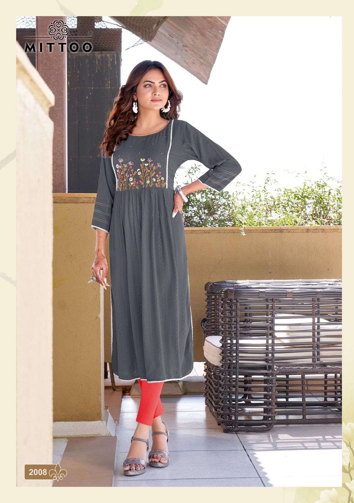 Mittoo Swagat Vol 2 Embroidery Worked Long Kurti Collection Wholesale Rate Textilebuzz