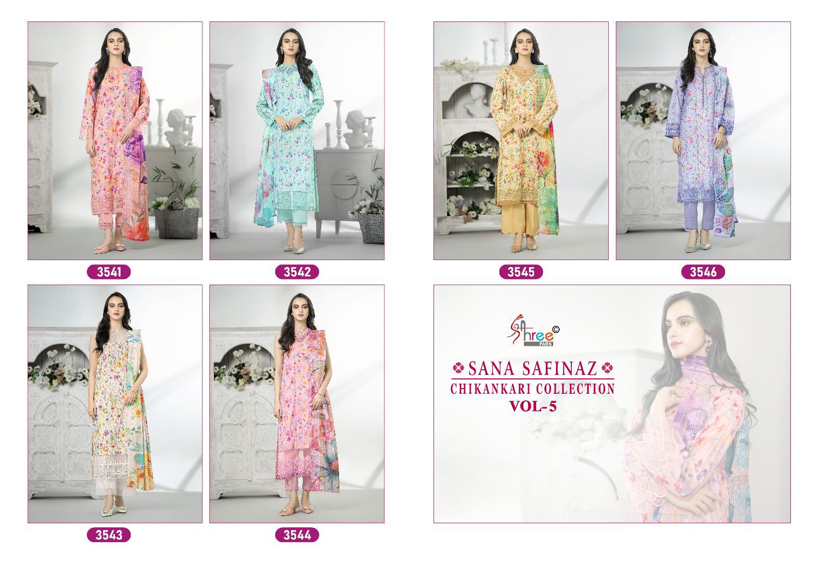 Shree Sana Safinaz Chikankari Vol 5 collection 7