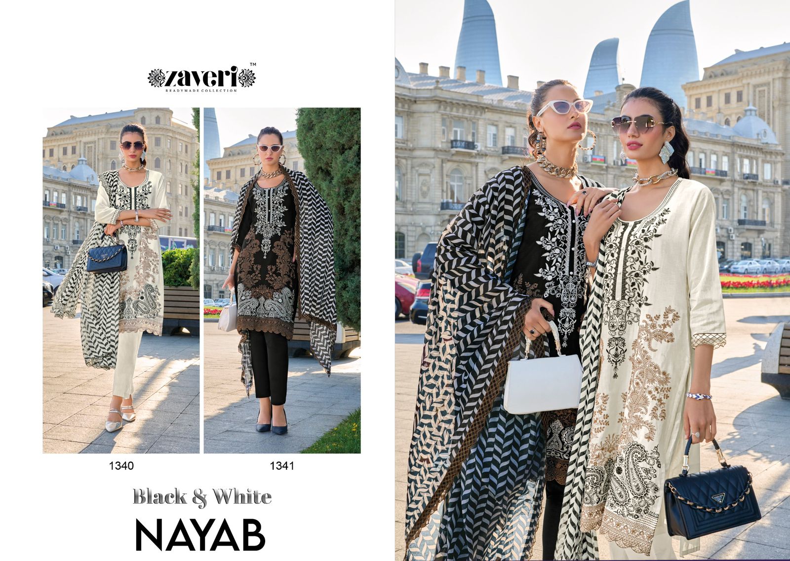 Zaveri Black And White Nayab collection 4