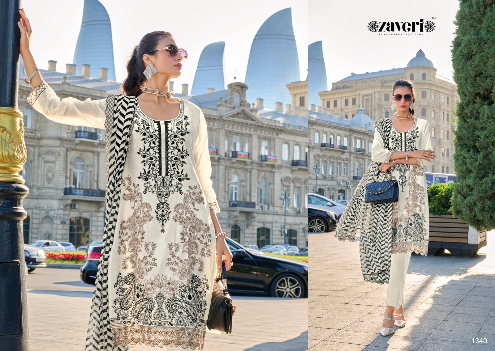 Zaveri Black And White Nayab collection 3