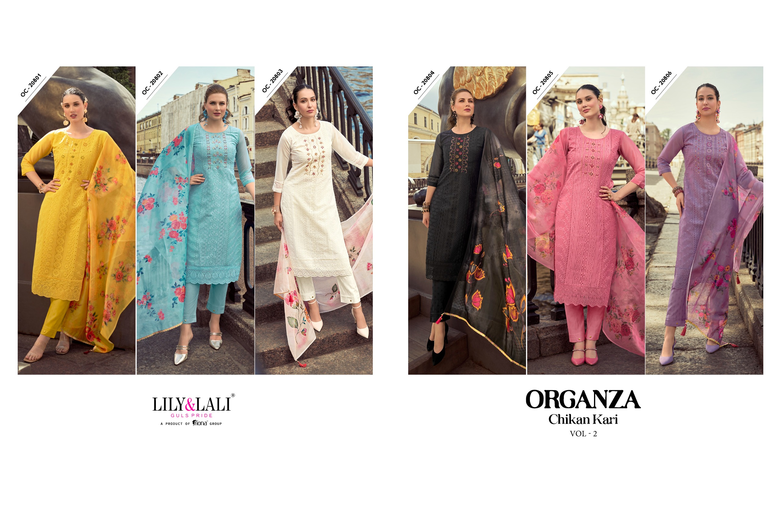 Lily And Lali Organza Chikankari Vol 2 collection 1